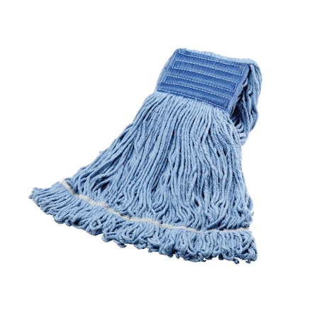 Pec Large Blended Cotton Wide Band Looped End Mop, Blue